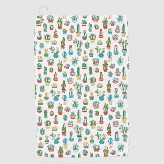 Serviette De Golf Motif de Succulents (Devant)