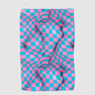 Serviette De Golf Motif de tableau de bord Abstrait rose et bleu mou