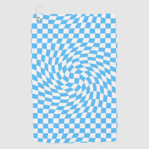 Serviette De Golf Motif de tableau de bord bleu clair et blanc À dam