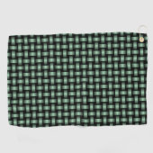 Serviette De Golf Motif de tissage noir vert (Horizontal)