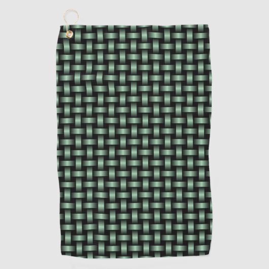 Serviette De Golf Motif de tissage noir vert (Devant)