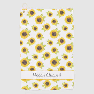 Serviette De Golf Motif de tournesol peint à la main