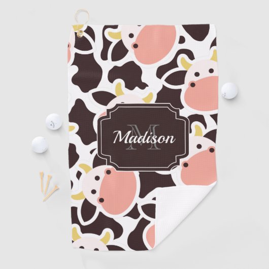 Serviette De Golf Motif de vache mûre (En situation)