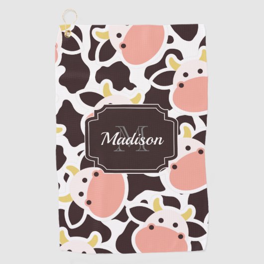 Serviette De Golf Motif de vache mûre (Devant)