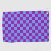 Serviette De Golf Motif de vérification À damiers bleu violet (Horizontal)