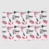 Serviette De Golf Motif de vernis à ongles d'aquarelle (Horizontal)