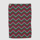 Serviette De Golf Motif de zigzag de chevron coloré (Devant)