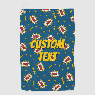 Serviette De Golf Motif d'effet sonore de bande dessinée