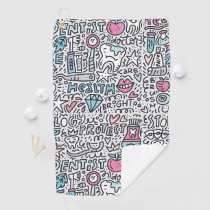 Serviette De Golf Motif dentaire de bande dessinée
