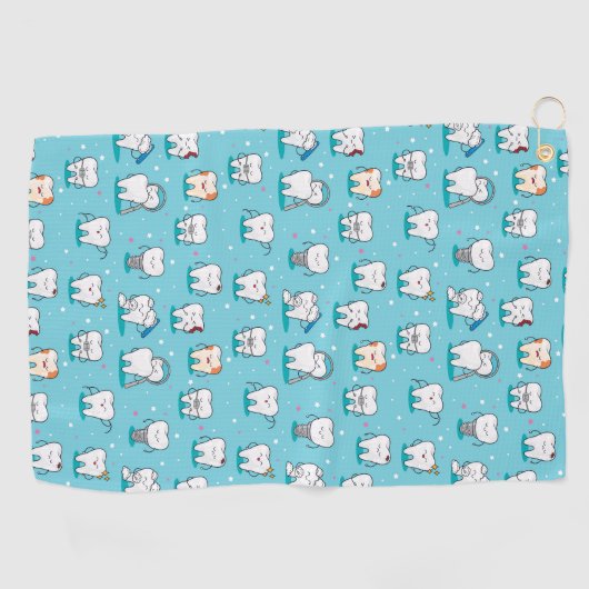 Serviette De Golf Motif dentaire mignon (Horizontal)
