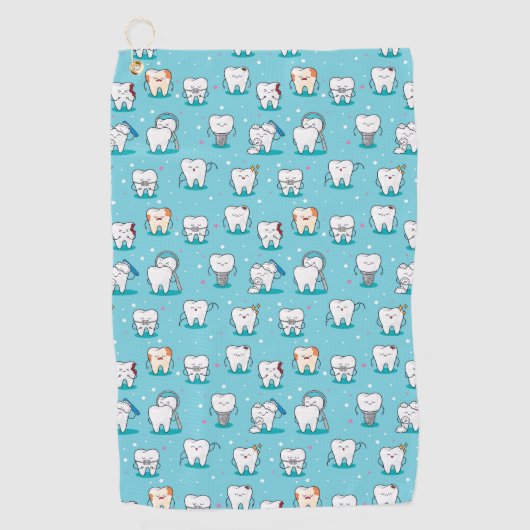 Serviette De Golf Motif dentaire mignon (Devant)