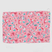 Serviette De Golf Motif dentaire rose (Horizontal)
