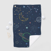 Serviette De Golf Motif des éléments spatiaux (En situation)