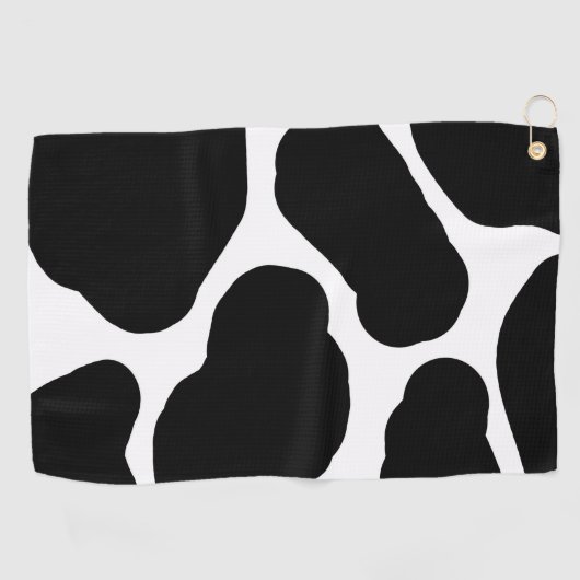 Serviette De Golf Motif des points de vache noirs et blancs (Horizontal)