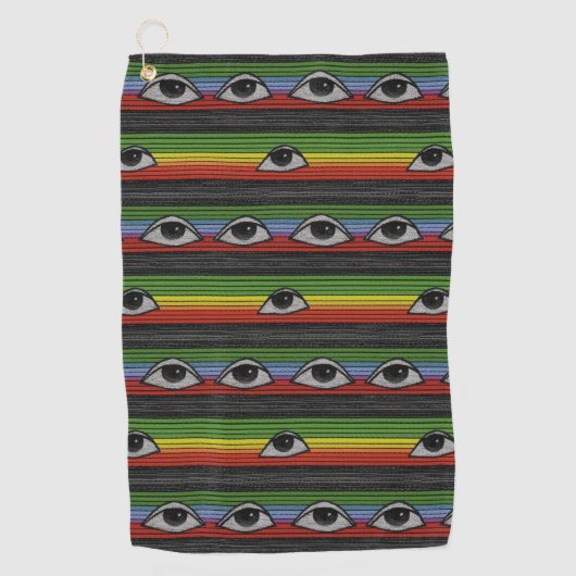 Serviette De Golf Motif des yeux psychédéliques (Devant)