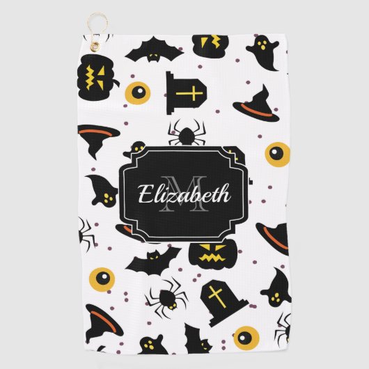 Serviette De Golf Motif d'Halloween (Devant)