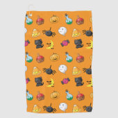 Serviette De Golf Motif d'Halloween mignon avec arrière - plan orang (Devant)