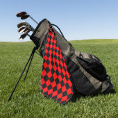 Serviette De Golf Motif diamant à carreaux rouge et noir (Vert)