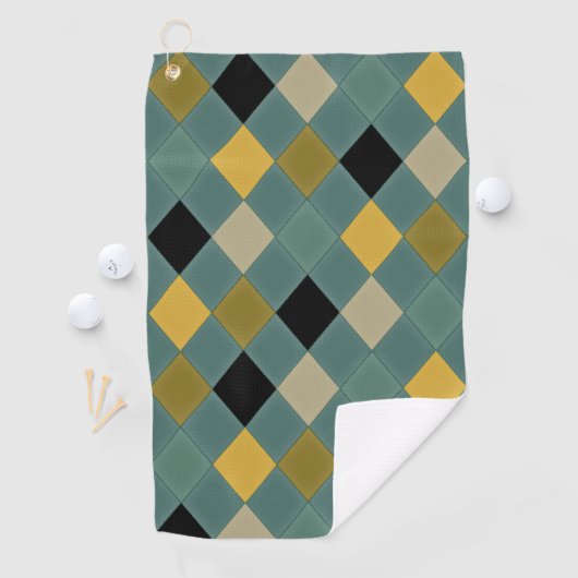Serviette De Golf Motif Diamant classique (En situation)