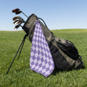 Serviette De Golf Motif diamant damier violet (Vert)
