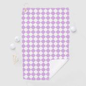 Serviette De Golf Motif diamant de Checker blanc violet (En situation)