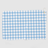Serviette De Golf Motif diamant de damier bleu et blanc (Horizontal)