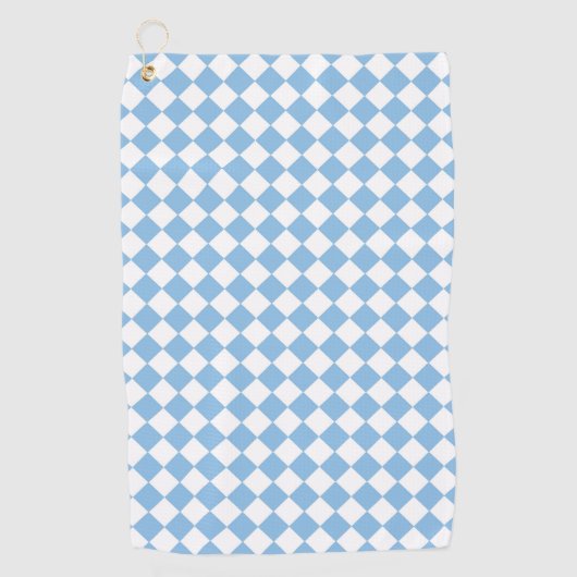 Serviette De Golf Motif diamant de damier bleu et blanc (Devant)