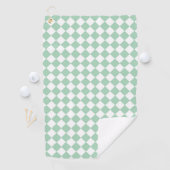 Serviette De Golf Motif diamant Green White Checker (En situation)