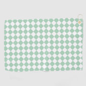 Serviette De Golf Motif diamant Green White Checker (Horizontal)