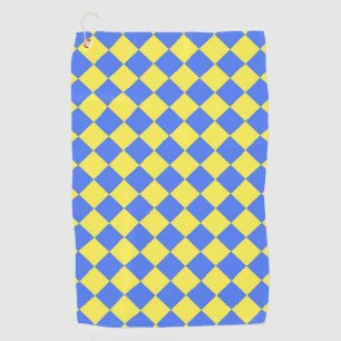 Serviette De Golf Motif diamant jaune Checker bleu