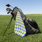 Serviette De Golf Motif diamant jaune Checker bleu (Vert)