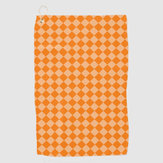 Serviette De Golf Motif diamant Orange Checker (Devant)