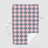 Serviette De Golf Motif diamant rose gris Checker (En situation)