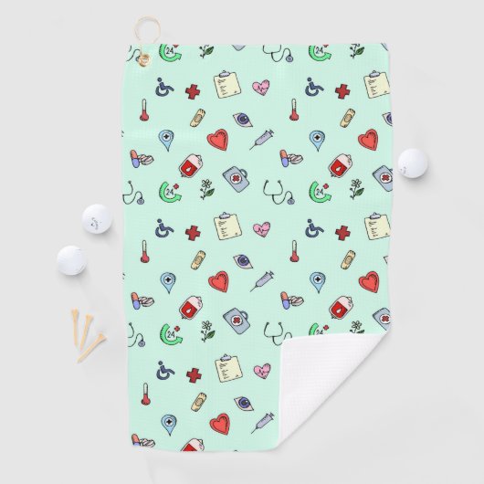 Serviette De Golf Motif d'icône Médicale (En situation)