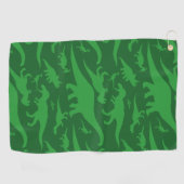 Serviette De Golf Motif Dinosaur Vert (Horizontal)