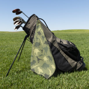 Serviette De Golf Motif Dinosaure, Silhouette Dinosaure, Dino Vert