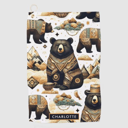 Serviette De Golf Motif d'ours mou (Devant)