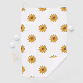 Serviette De Golf Motif du marqueur jaune tournesol (En situation)