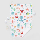 Serviette De Golf Motif du monde marin (En situation)