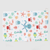 Serviette De Golf Motif du monde marin (Horizontal)
