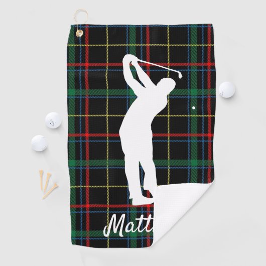 Serviette De Golf Motif écossais classique "pour lui"  (En situation)