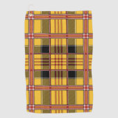 Serviette De Golf Motif écossais de Tartan jaune rouge rouge (Devant)