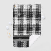 Serviette De Golf Motif élégant Houndstooth Nom noir blanc (En situation)