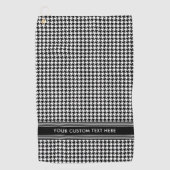 Serviette De Golf Motif élégant Houndstooth Nom noir blanc (Devant)