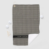 Serviette De Golf Motif élégant Houndstooth Nom noir Off-blanc (En situation)