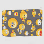 Serviette De Golf Motif Emoji 2 (Horizontal)