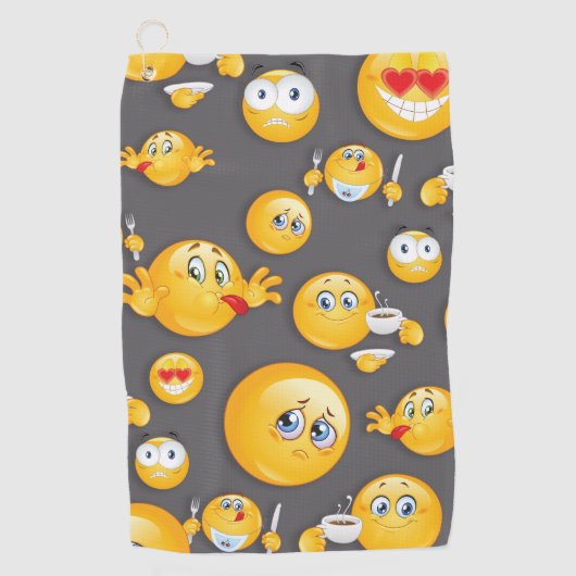 Serviette De Golf Motif Emoji 2 (Devant)
