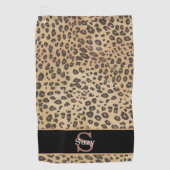 Serviette De Golf Motif Empreinte de léopard Cheetah Monogramme init (Devant)