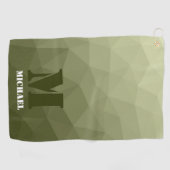 Serviette De Golf Motif en maille géométrique vert clair de l'armée  (Horizontal)