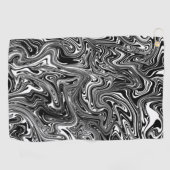 Serviette De Golf Motif en marbre Abstrait noir et blanc (Horizontal)